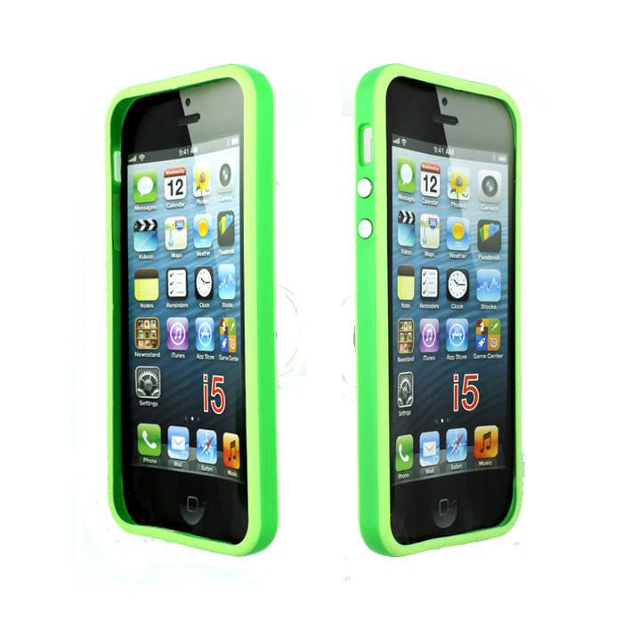 iPHONE 5 5S Bumper with Chrome Button  (Lime - Green)